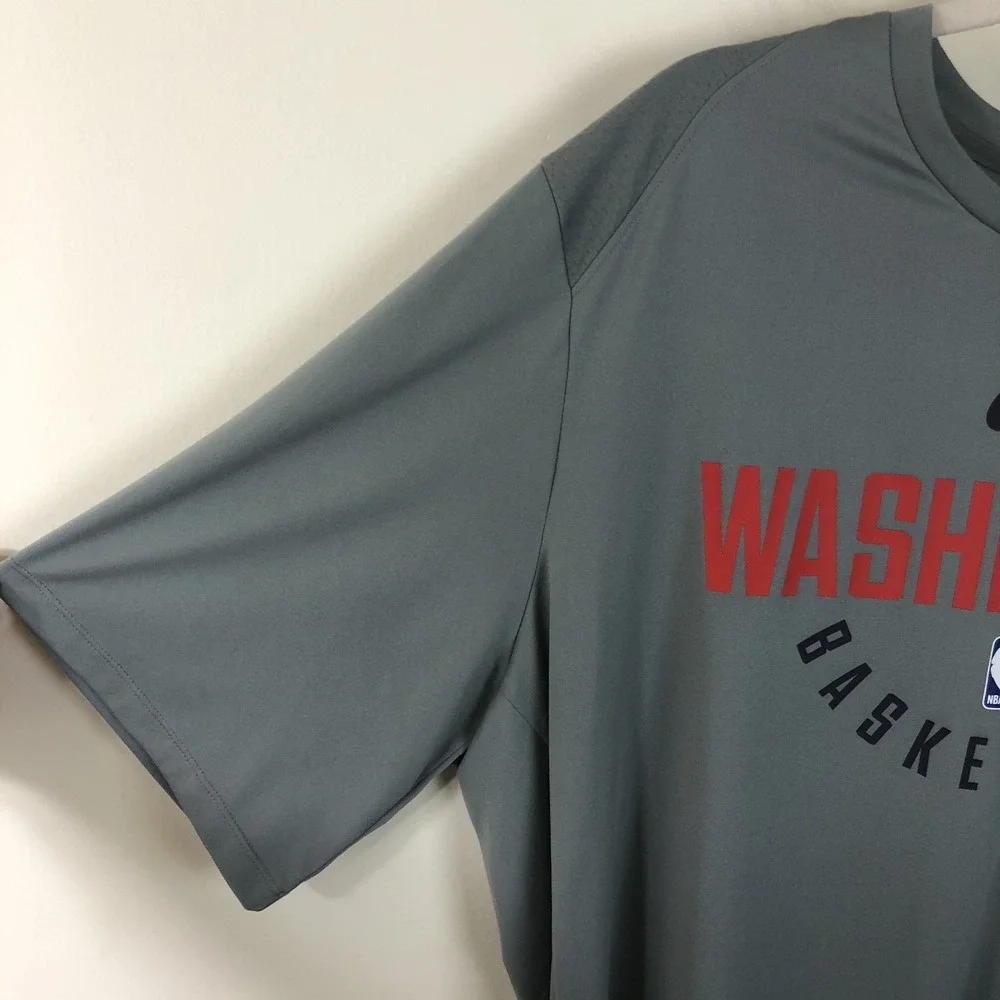Nike NBA Washington Wizards Practice T-Shirt Jersey Men's 2XLT Gray Basketball